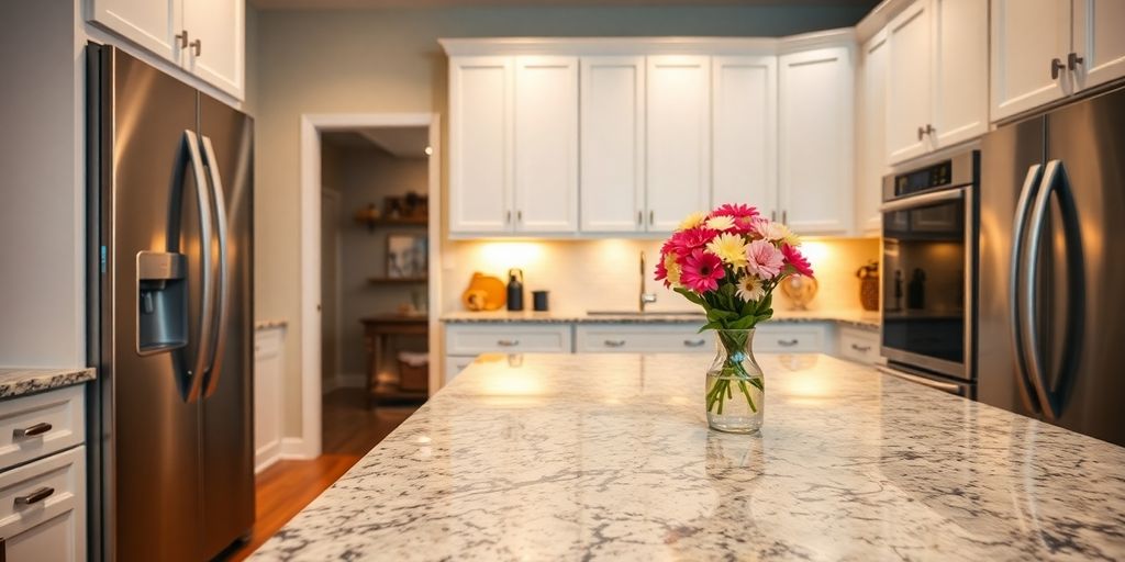 Modern kitchen remodel, bright and inviting.
