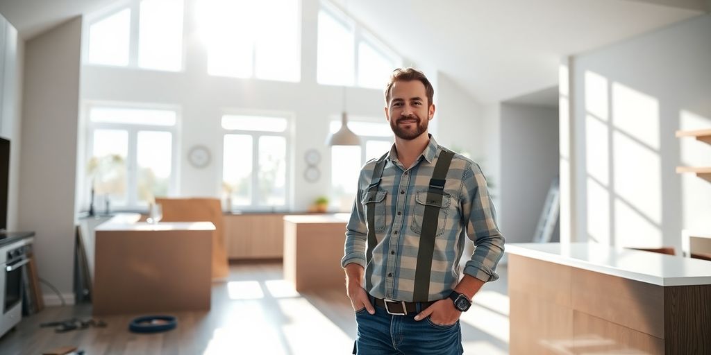 Modern home renovation with contractor