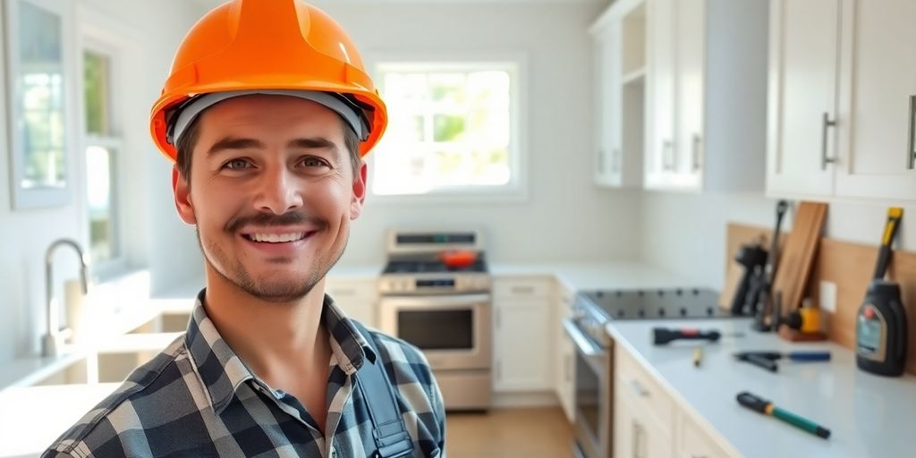 Remodeled kitchen with a general contractor