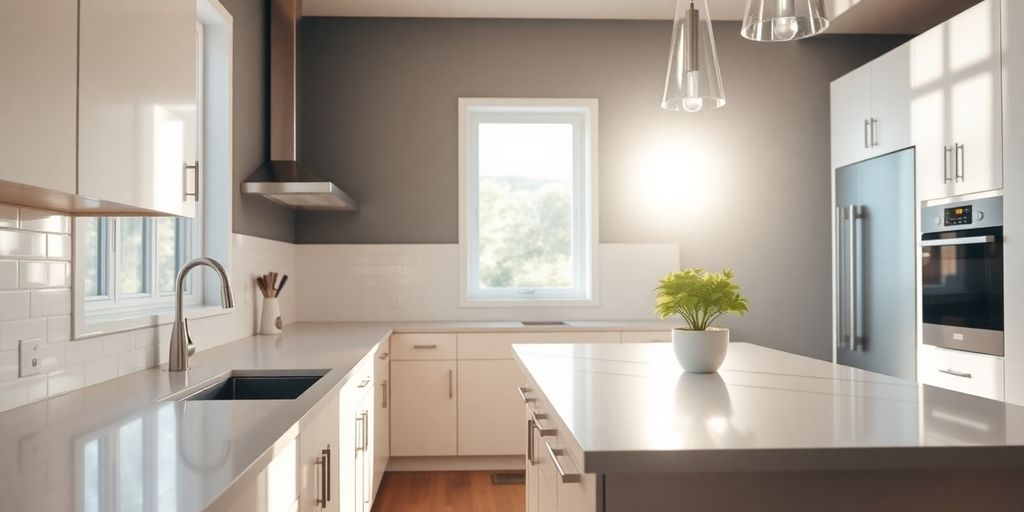 Modern home interior, bright, clean