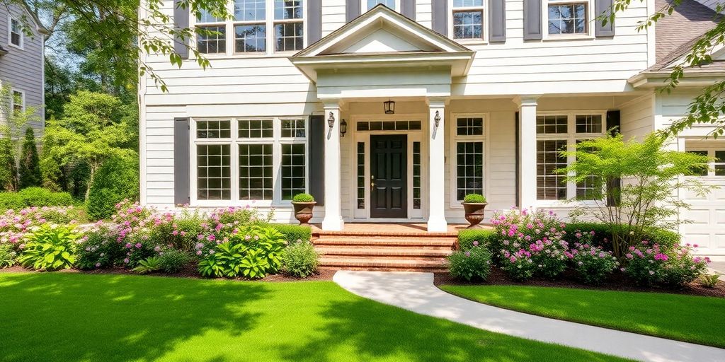 Buckhead home exterior with updated landscaping.
