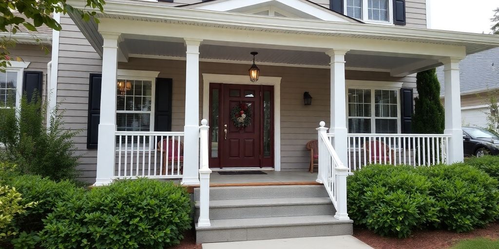 Home exterior with new porch addition.
