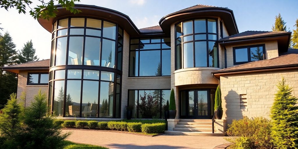 Luxurious custom home exterior in Buckhead.