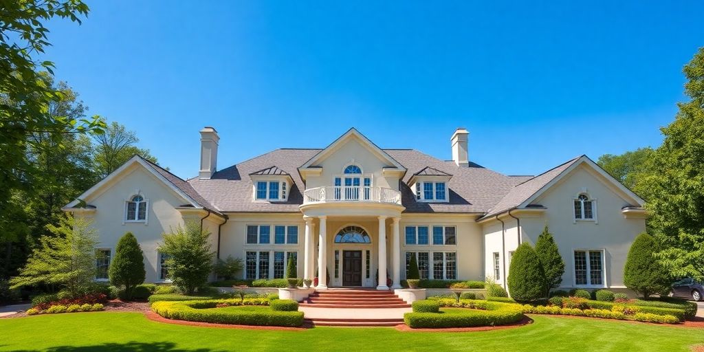 Luxurious custom home exterior in Buckhead.