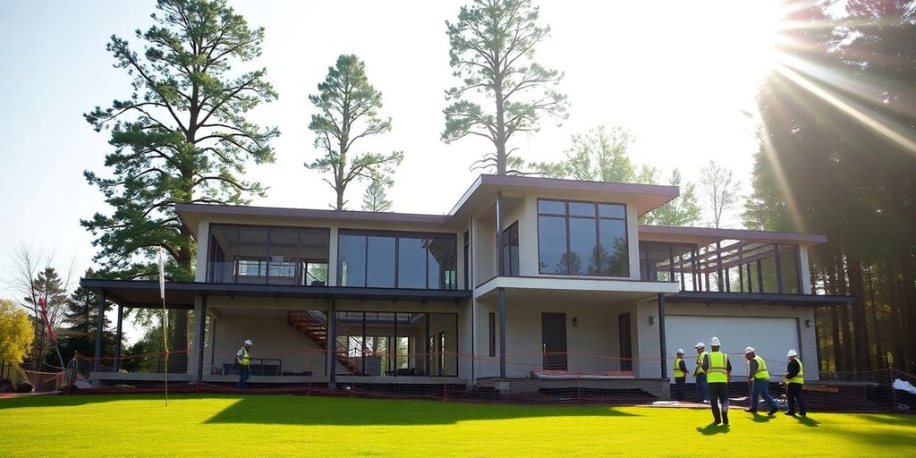 Modern home construction in Buckhead, Georgia.