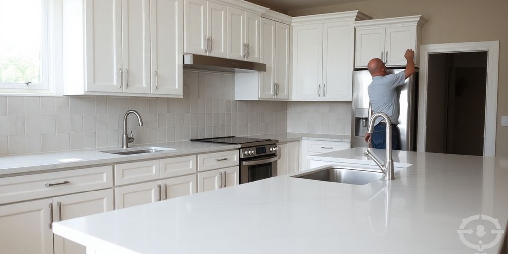 Home renovation with a skilled contractor working.