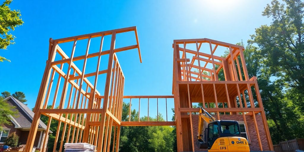 Modern home construction site