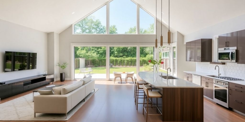 Modern custom home, Sandy Springs, Georgia, bright interior
