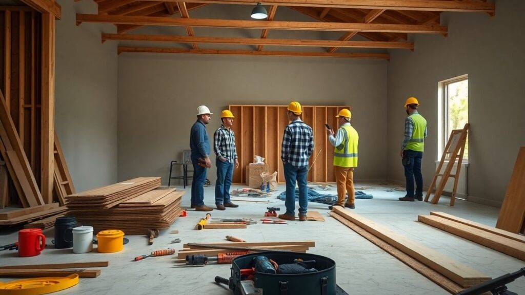 Smyrna contractors working on a home renovation project.