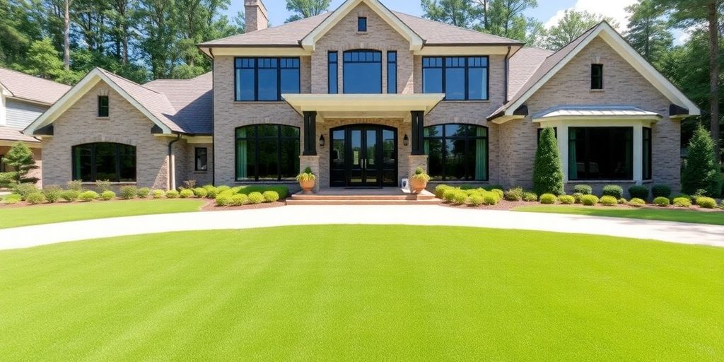 Beautiful custom-built house exterior in Peachtree City.