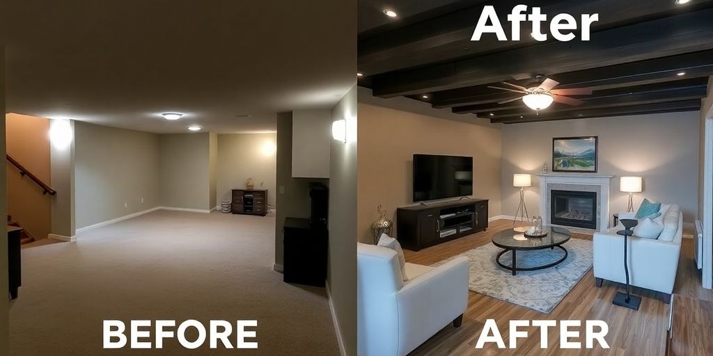 Transforming a dark basement into a bright, modern living space.