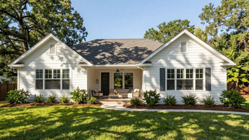 Berkeley Lake home with new addition and landscaping.