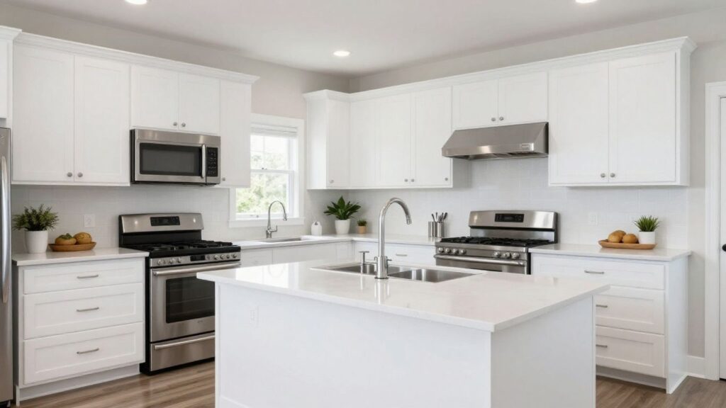 Modern open concept kitchen remodel with island.