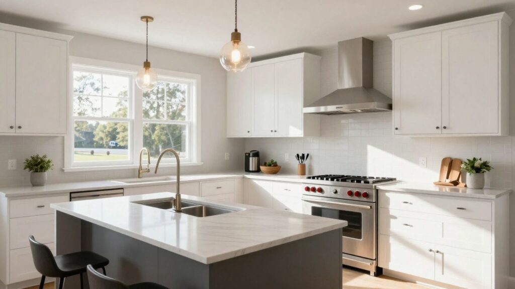 Remodeled kitchen in a Berkeley Lake, Georgia home.