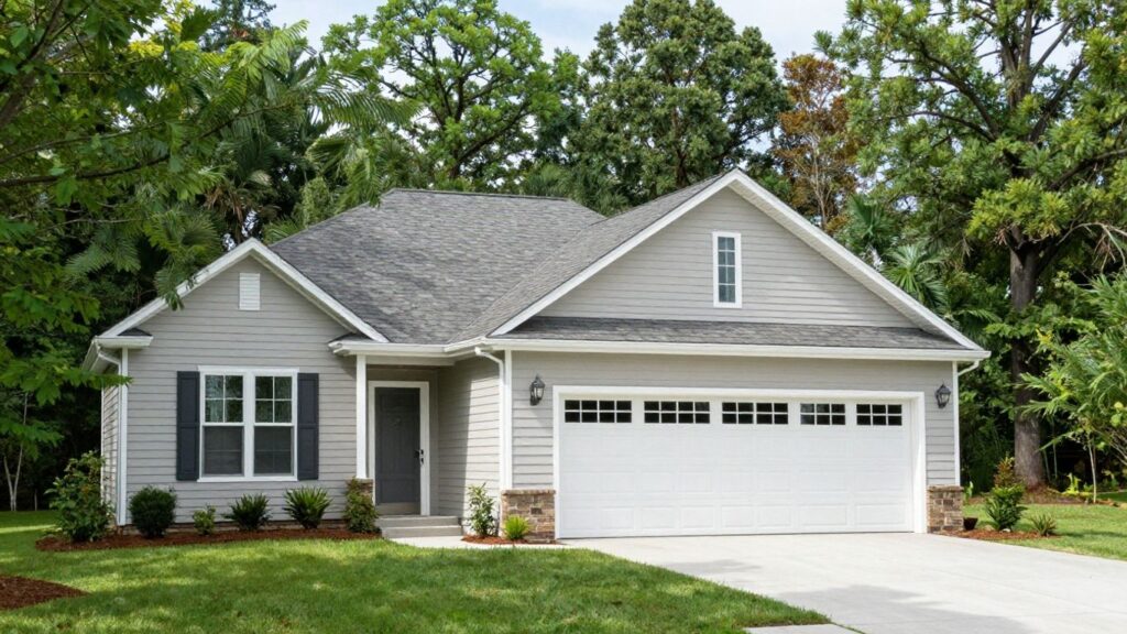 New garage addition on a Berkeley Lake home.