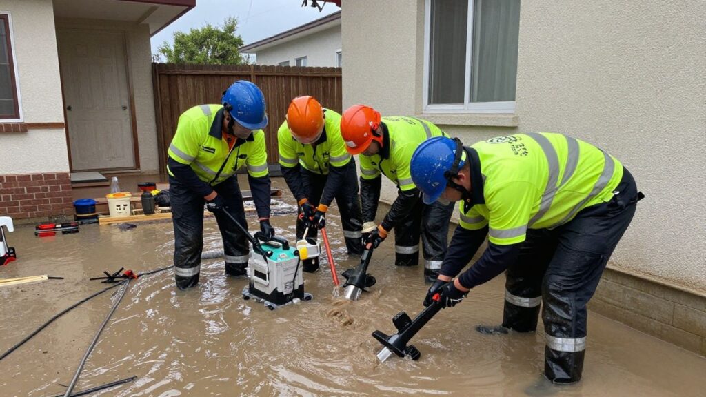 Water damage repair in a Berkeley Lake home.